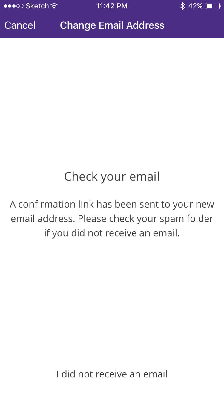 A message telling the recipient to confirm their new email